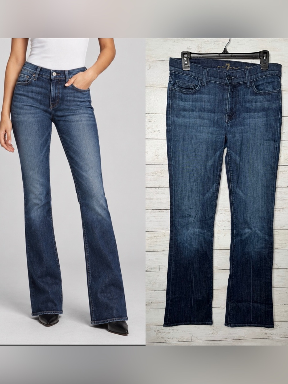 7 For All Mankind High Waist Bootcut Jeans Women’s 29 Dark Wash Stretch Denim